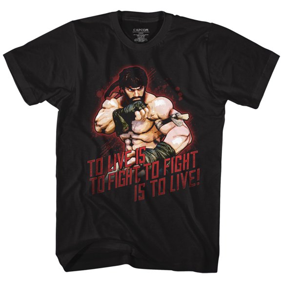 Street Fighter Video Martial Arts Arcade Game To Live To Fight Adult T-Shirt Tee