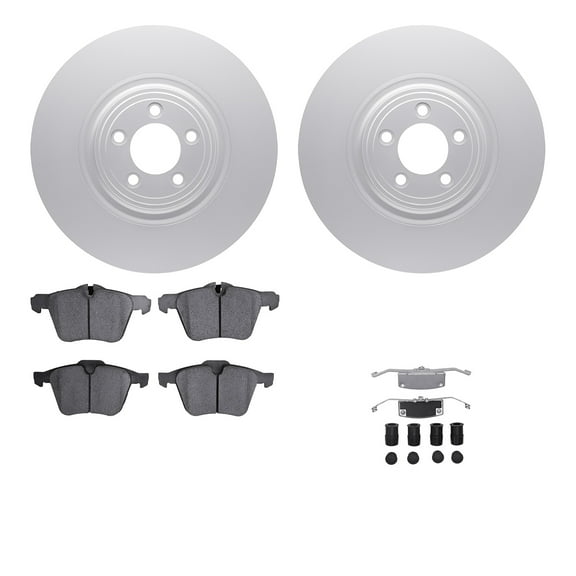 Dynamic Friction Company Front Geospec Brake Rotors with 5000 Advanced Brake Pads includes Hardware 4512-20049