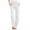 White, variant on WTXUE Solid Color Cotton Flax Elastic Long Pants Beach Leisure Trousers Loose Pants for Women 10-12