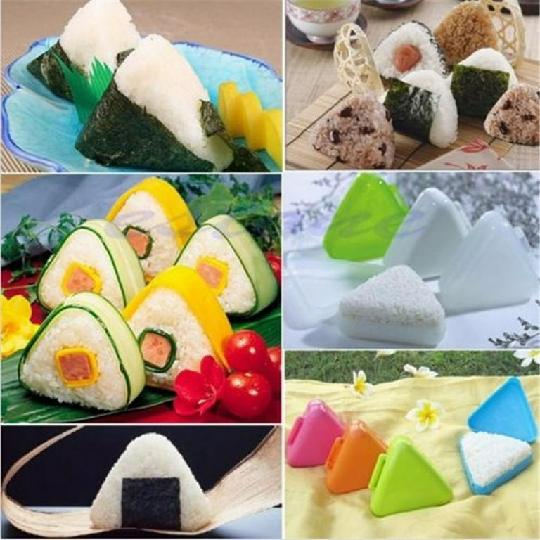 Travelwant 6 Cavity Triangle Sushi Mold Onigiri Rice Ball Press Maker Non-Stick Sushi Maker Tools for Seaweed Cilantro Rice Balls, Men's, Size: One