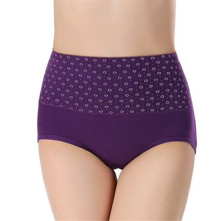 

4 Pcs Women Lady Briefs Panties High Waist Comfortable Soft Underpants Tummy Control 591