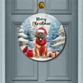 thumbnail image 2 of Merry Christmas Mastiff Enjoys Woofmas Winter Xmas Holiday Round Wood Sign Mastiffs Dog Lover Gifts Idea Hanging Wall Home Decor - 02022, 2 of 5