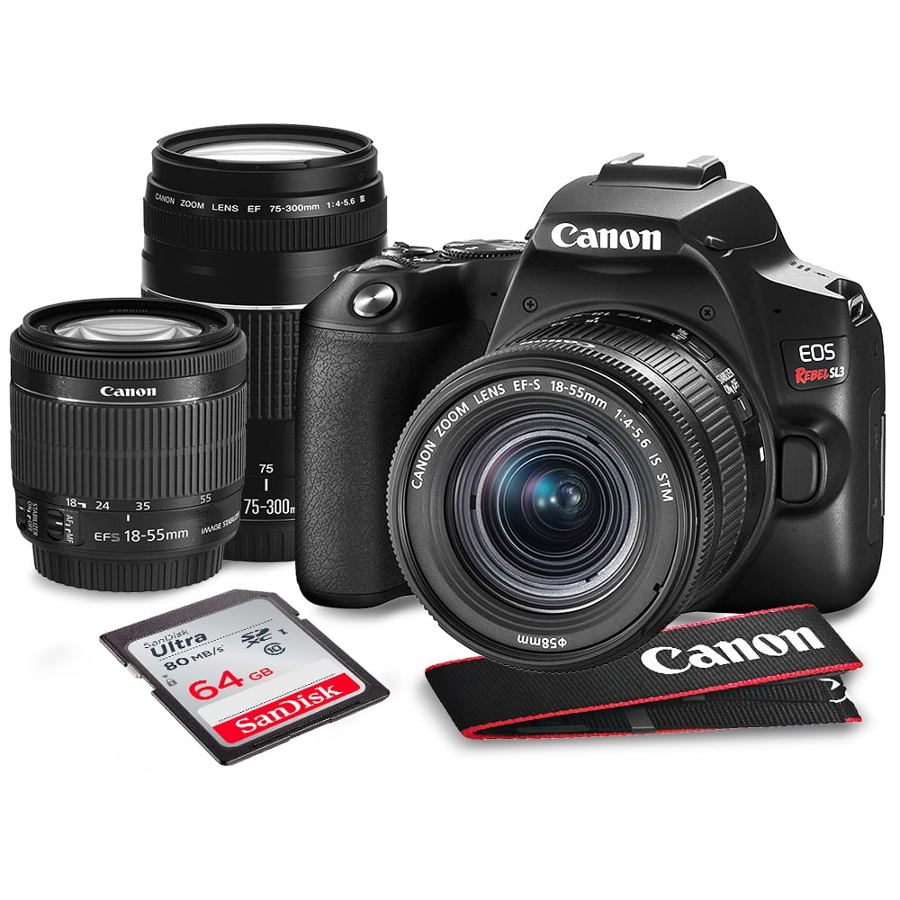 Canon EOS Rebel SL3 DSLR Black Digital Camera with EF 75300mm f/45.6