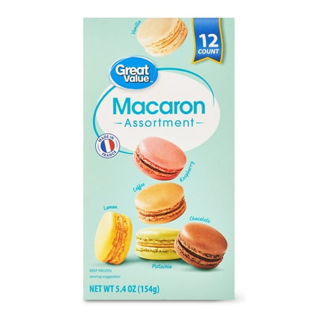Great Value Macaron Assortment, 5.4 oz, 12 Count (Frozen)