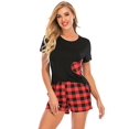 thumbnail image 5 of Poseca Women's Pajama Set Short Sleeve Shirt and Shorts Sleepwear Pajamas Loungewear S-2XL, 5 of 5