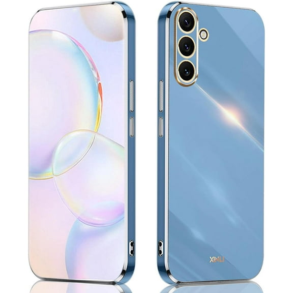 ZUKKASHAN Case for Samsung Galaxy A26 5G, Simple Solid Color Back Electroplated Gold Edging Design Soft TPU Shockproof Protective Ultra-thin Phone Case Cover