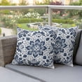 thumbnail image 5 of Outdoor Pillow Covers Datura Flowers Seamless Ethnic Retro Floral Waterproof Pillow Cases 24x24 Set of 2, Blue White Throw Pillow Cover Pillowcase for Patio Balcony Couch Garden, 5 of 8