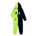 thumbnail image 2 of Green Halloween Pumpkin Onesie Adult Polyester Cozy Home Loungewear Plush Fleece Hooded One Piece Jumpsuit Pumpkin Pjs Pajamas S, 2 of 5