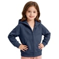 thumbnail image 6 of Zip Up Hoodie for Girls Long Sleeve Cotton Sweatshirt Jackets Solid Color,Full Zip Hoodie Jacket,Girls Sweatshirt,Front Pockets,Casual,Loose,Girls 2-13 Years,Daiy Wear, 6 of 7