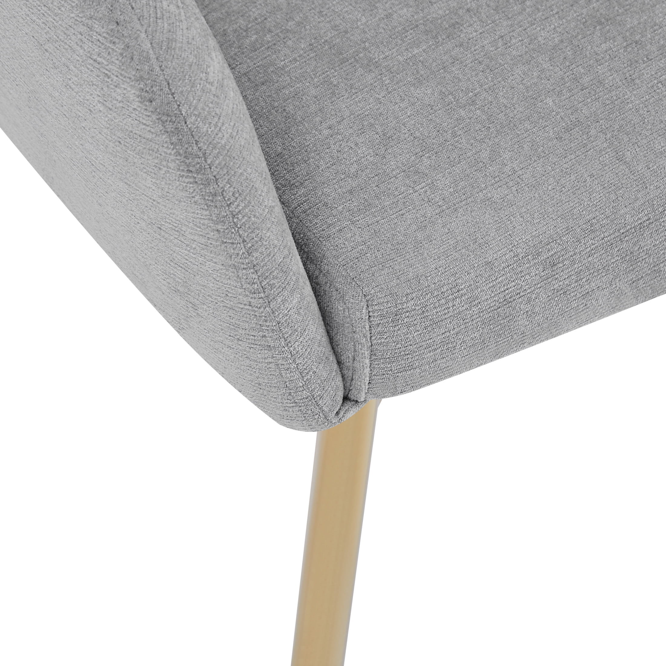 Set of 2 Grey Polyester Round Back Dining Chairs