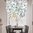 thumbnail image 3 of Blue Green Eucalyptus Tie Up Curtains for Windows, Adjustable Balloon Window Shades, Spring Botanical Leaves Weeping Kitchen Window Treatments Farmhouse Short Curtains with Rod Pocket 42"x45", 3 of 8
