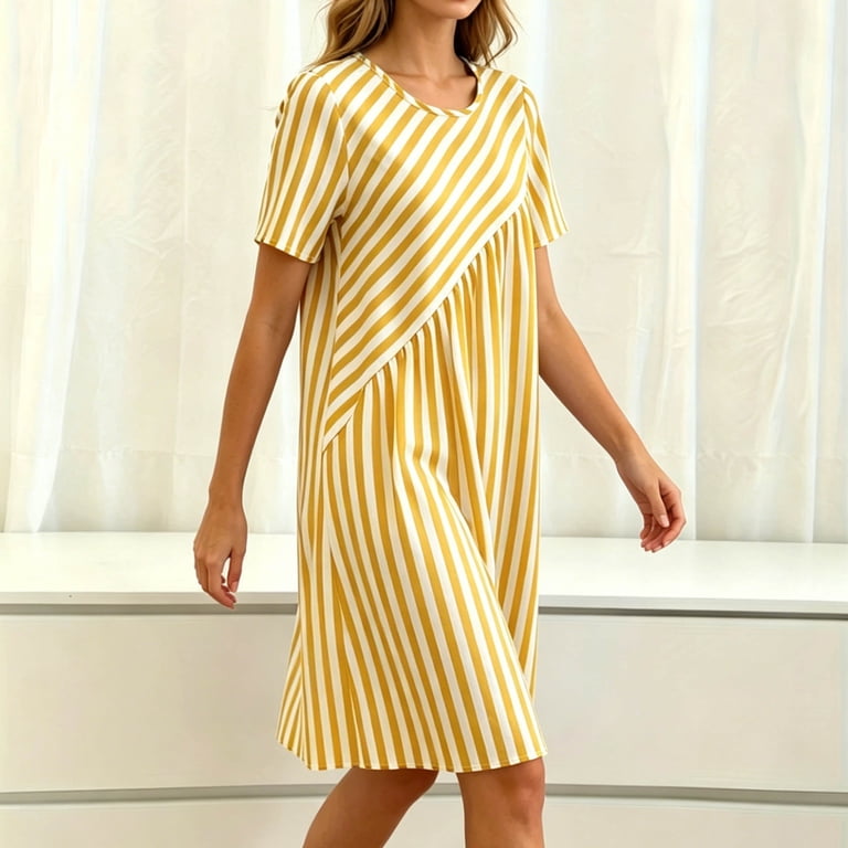 knee length striped t shirt dress Jamie Striped Tank Shift Dress