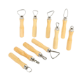 thumbnail image 6 of Metal + Wood Thick Handle Flat Wire Cutter Clay Pottery Sculpting Tool Set Pack of 20,20pcs Clay Sculpture Tools Set,Wood color, 6 of 8