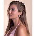 thumbnail image 2 of SNGIA Ribbed Rectangle Stud Earrings for Women, Chunky Vintage Statement, Silver Tone, 2 of 6