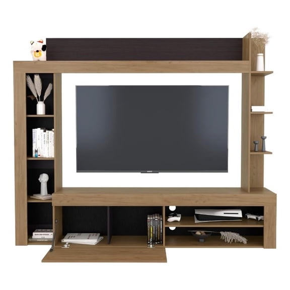 Cecil Entertainment Center and TV Stand with Open Below Shelves and Storage Compartments with One Door