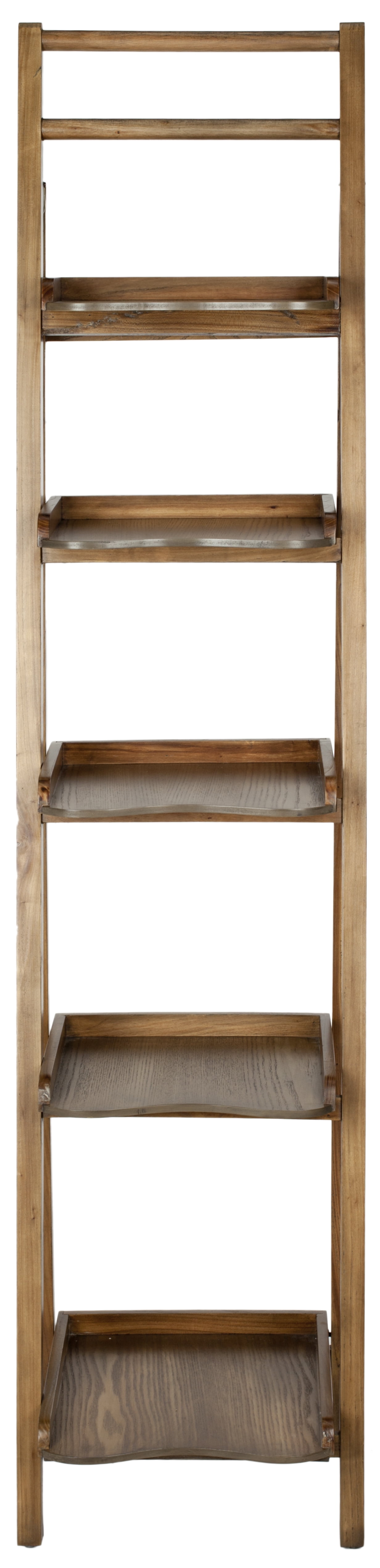 SAFAVIEH Asher Nautical Rustic 5 Tier Leaning Etagere, Oak