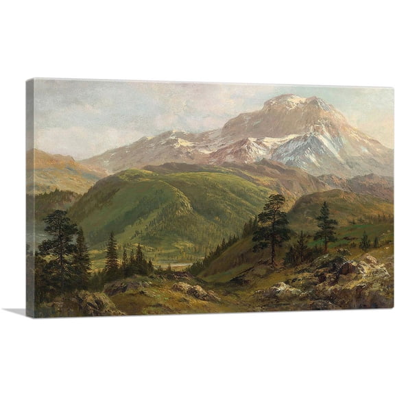 ARTCANVAS Source Of The Snake River Canvas Art Print by Albert Bierstadt - Size: 12" x 8" (0.75" Deep)