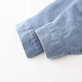 thumbnail image 5 of Odeerbi Teen Boys Long Sleeve Solid Color Denim Shirt Solid Color Children Cotton Clothes Spring Shirts Jackets Clothes Button Down Denim Outwear Light Blue, 5 of 6