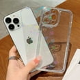 thumbnail image 3 of Compatible for iPhone 14 Pro Max 6.7 Inch Clear Glitter Heart Case, Rainbow Laser Holographic Bling Cute Heart Pattern Case for Women Girls Soft TPU Shockproof Camera Protective - Clear, 3 of 6