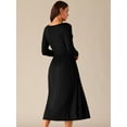 thumbnail image 4 of DARING DIVA Long Sleeve Round Neck Midi Dress M Black, 4 of 5