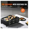 thumbnail image 3 of Cast Iron Griddle 9.7x16.7", Pre-Seasoned Double Burner Grill Pan, Non-Stick Flat Top for BBQ, Stove Top, Gas Grill - Black, 3 of 6