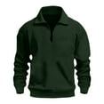 thumbnail image 7 of Zimjoy Men's Quarter Zip Pullover Mock Neck Long Sleeve 1/4 Zip Pullover Mens Casual Green Sweatshirt Lightweight Fall Zip Up Hoodie Men, Army Green L, 7 of 7