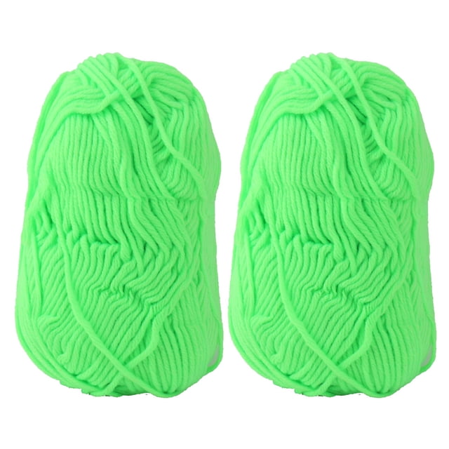 Regalo de festival bufanda hecha a mano suéter gorro hilo fluorescente verde 100g 2pcs