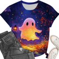 thumbnail image 4 of VKOYWKM Womens Halloween Short Sleeve T-Shirts Ghost Graphic Tees Casual Crew Neck Holiday Tshirts, 4 of 6