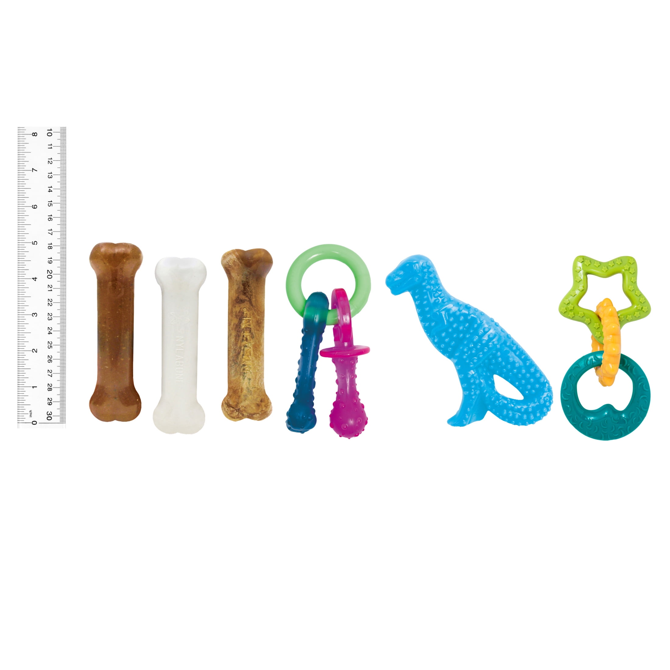 Nylabone Puppy Toys, Dog Teething Toys & Dog Treats, Chicken & Bacon Flavor, Small, 6 Pack