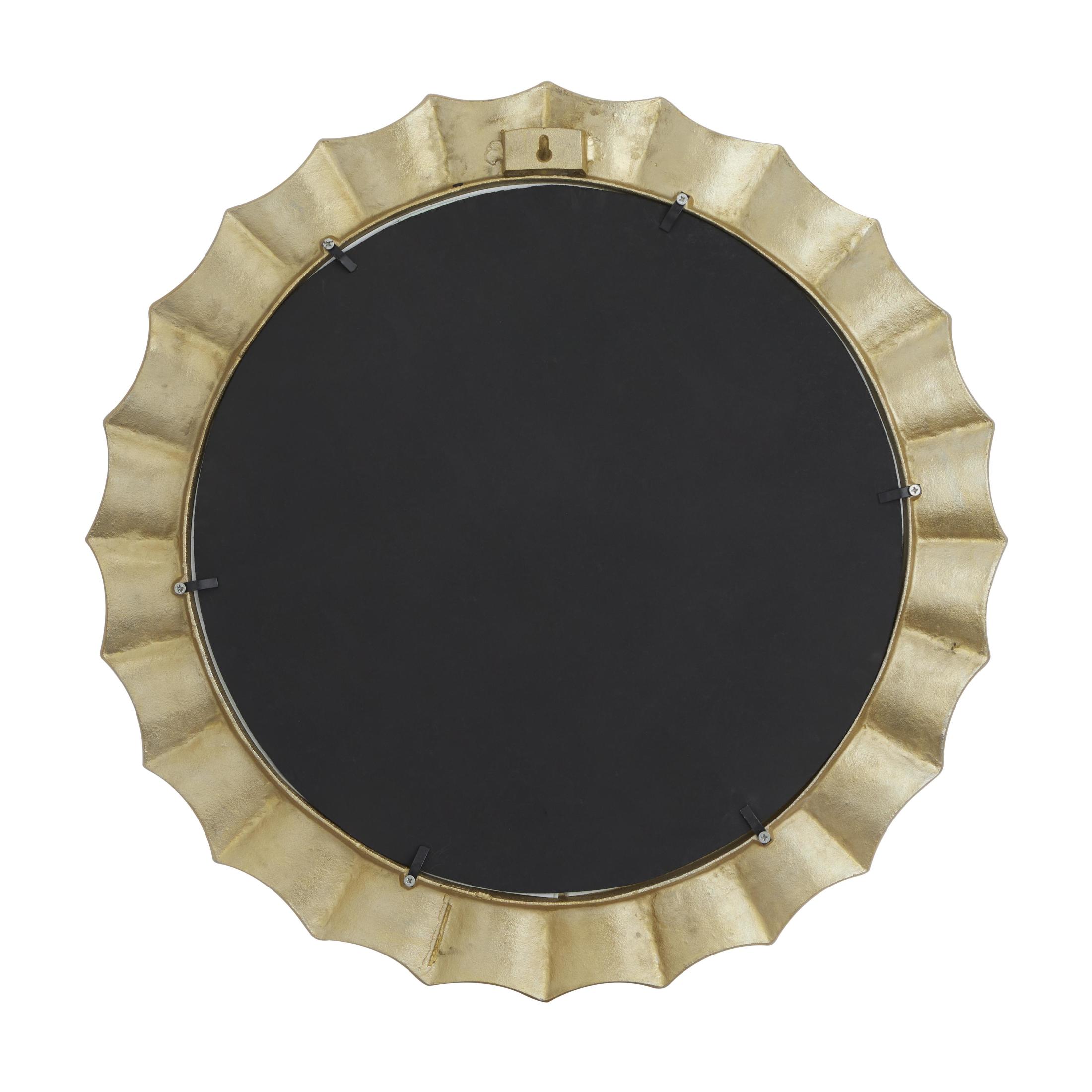 DecMode 35" x 35" Gold Starburst Wall Mirror