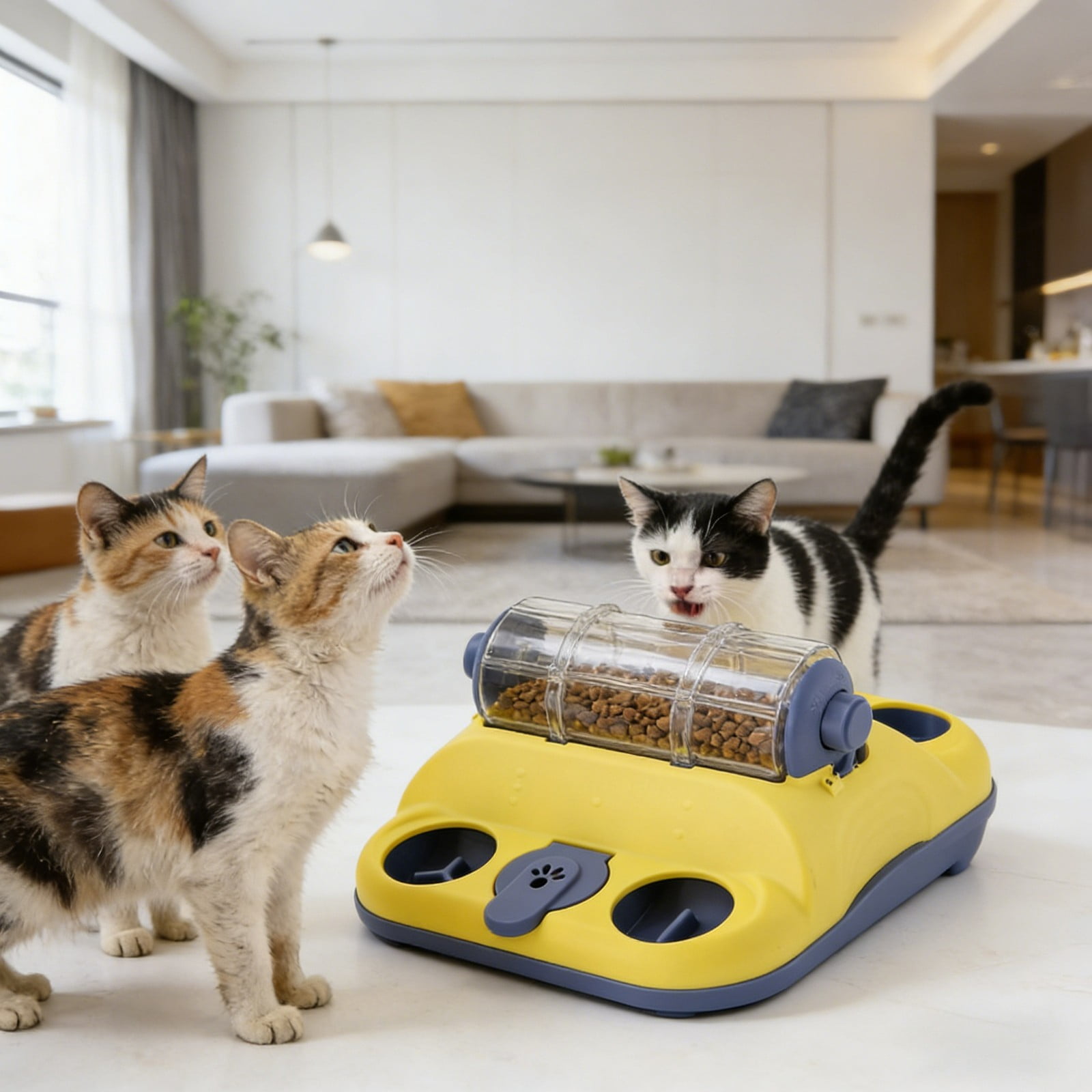 Interactive Pet Slow Feeder Puzzle Toy Device for Cats and Dogs to Boredom and Eating