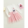 thumbnail image 3 of Toddler Infant Baby Girl Easter Dress Ribbed Knit Top Lovely 3D Rabbit Doll Layered Bunny Tulle Tutu Dresses, 3 of 9