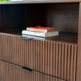 thumbnail image 6 of Carla Mid Century Modern Solid Wood Walnut Nightstand with 2 Drawers, 6 of 7
