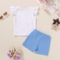 thumbnail image 5 of Happy Town Toddler Girls Clothes Summer Sleeveless Shirt and Shorts 2Pcs Outfit Sets,Sizes 9M-5Y, 5 of 10