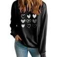 thumbnail image 2 of HaoXianJian Valentines Day Shirts Women Cute Heart Print Shirt Casual Valentines Top for Women Long Sleeve Love Letter Graphic Tees Tops Crewneck Pullover T-Shirts Size XS-XL, 2 of 7
