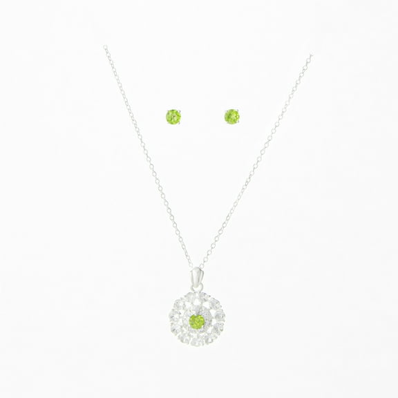 Shimmering Moments Peridot August Birthstone Pendant & Earrings Set
