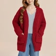 thumbnail image 5 of Xdegoge Girls Fuzzy Open Front Cardigan Cozy Long Sleeve Knit Sweater for Kids Fashion Tunic Fleece Cardigans with Pockets, 5 of 7