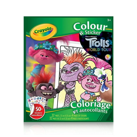 Crayola Colour & Sticker Book, Trolls World Tour