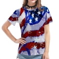 thumbnail image 4 of IROINNID Patriotic Shirts for Women Round Neck T-Shirt Casual Blouse Tops Short Sleeve Tops Independence Day, 4 of 6