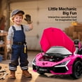thumbnail image 4 of Track Seven 24V 2-Seater Ride on Car, Licensed Lamborghini Revuelto Electric Car with Remote Control, Music, LED Lights, Key Start, Spring Suspension, Max Speed 4.3mph, 24V Ride on Toy Car, Pink, 4 of 10