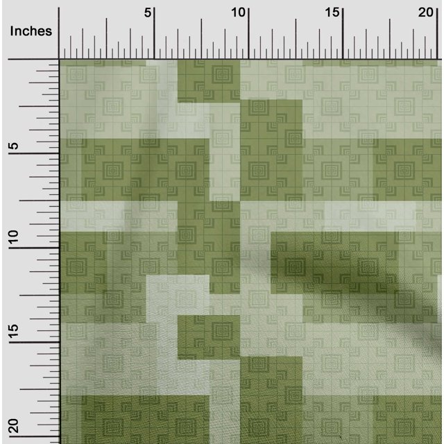 oneOone Polyester Lycra Fabric Square Geometric Printed Fabric 1 Yard 56 Inches Wide