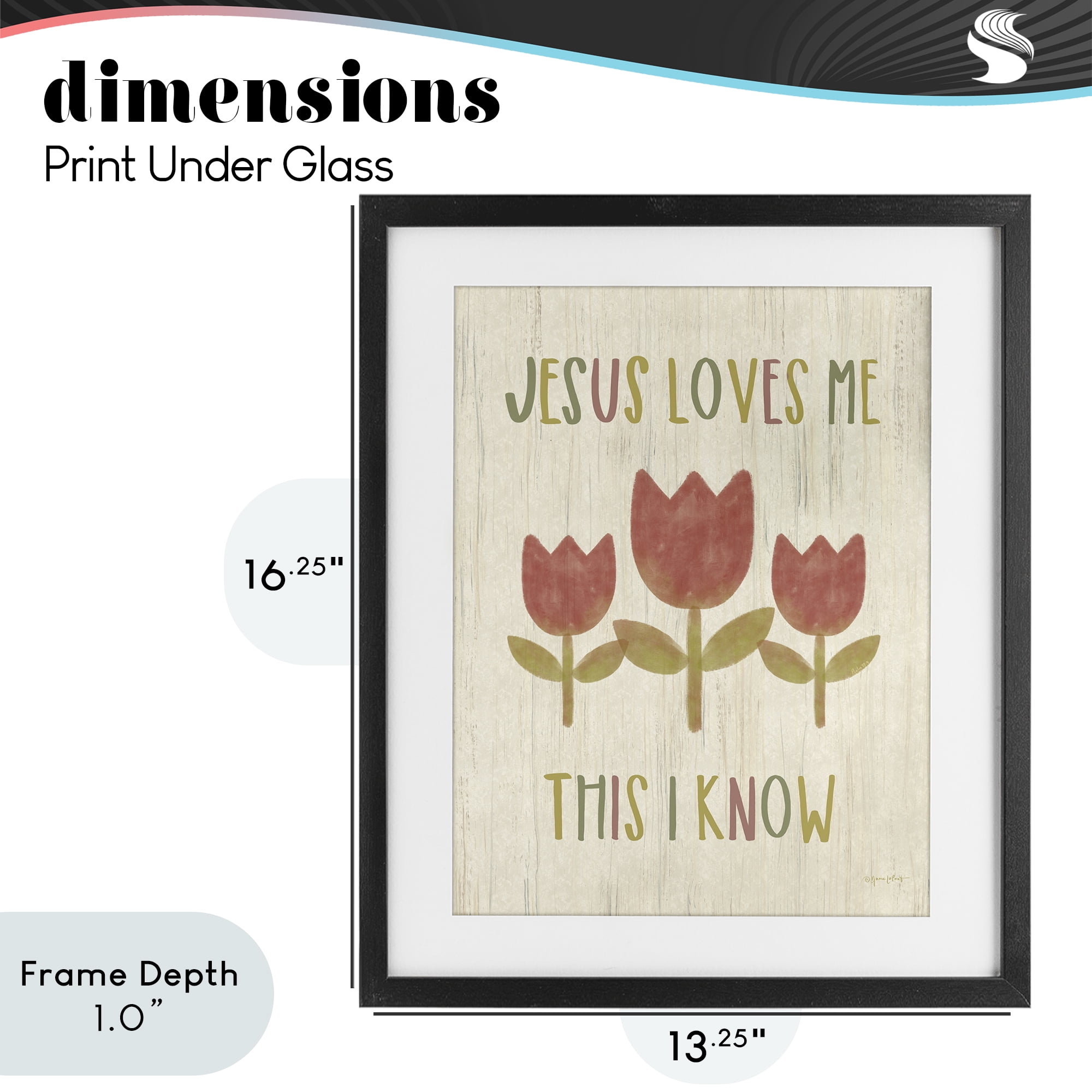 Stupell Industries Jesus Loves Me This I Know Black Framed Print Under Glass, design by Annie LaPoint