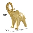 thumbnail image 3 of 10" x 11" Gold Ceramic Standing Elephant Sculpture, by DecMode, 3 of 9