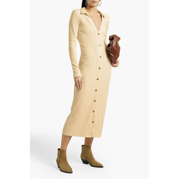 Walter Baker Helena Ribbed-Knit Midi Dress Size M $228
