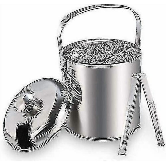 Ice Bucket Champagne Cooler with Lid and Tongs – Large Capacity Ice Cube Container for Parties and Home Use