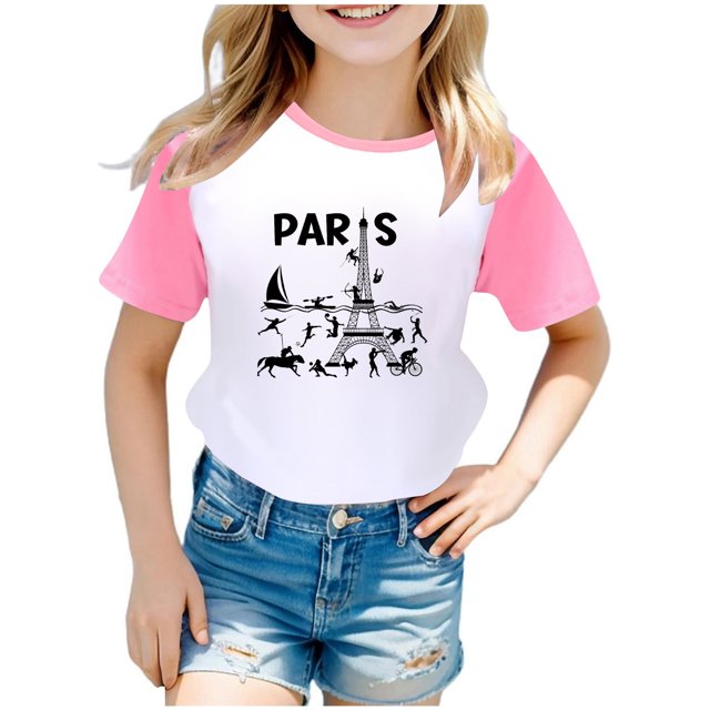 Toddler Boys T-Shirts Summer Fashion Raglan Games Printed Short Sleeved Loose Fit T Shirt Spring Shirts For Boy 3-4 T