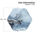 thumbnail image 2 of Leather Coasters with Heat-resistant for Drinks, Winter Reindeer In Snowy Mountains -标题2 Hexagon, 2 of 5