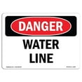 thumbnail image 1 of SignMission OS-DS-A-1218-L-1606 12 x 18 Po Signe de Danger OSHA - Ligne d'Eau, 1 of 1