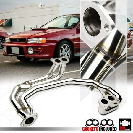 98 Sports Performance Exhaust Stainless Steel Exhaust Header Manifold for 97-05 Subaru Impreza RS 2.5 EJ25 NA 98 99 00 01 02 03 04 ()