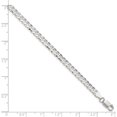thumbnail image 2 of 925 Sterling Silver High Polished 4.5mm Solid Concave Beveled Curb Chain w/ Lobster Clasp - 24", 2 of 7